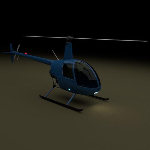Robinson R22 Helicopter with Cycles Materials preview image